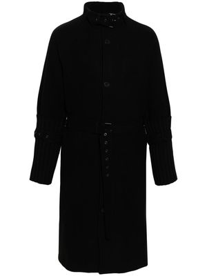 Ximon Lee belted wool-blend coat - Black