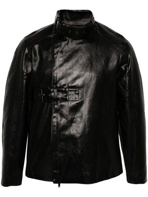 Ximon Lee buckle-detail faux-leather jacket - Black