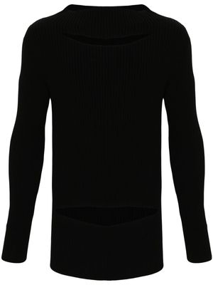 Ximon Lee cut-out ribbed-knit jumper - Black