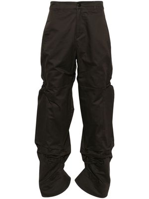 Ximon Lee gathered-detail straight-leg trousers - Brown