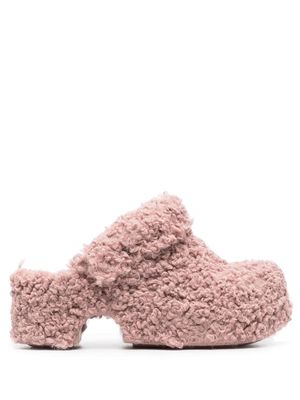 XOCOI 65mm faux-shearling mules - Pink
