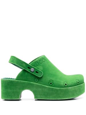 XOCOI embossed-logo detail slippers - Green
