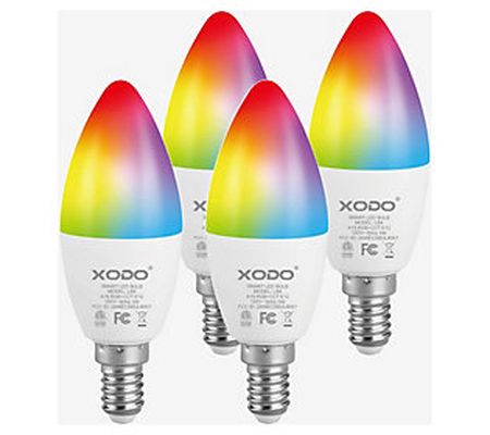 XODO Smart Candelabra LED Bulb 4-Pack Multi-Col or Wi-Fi E12 5