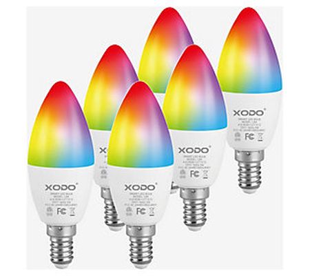 XODO Smart Candelabra LED Bulb 6-Pack Multi-Col or WiFi E12 5W