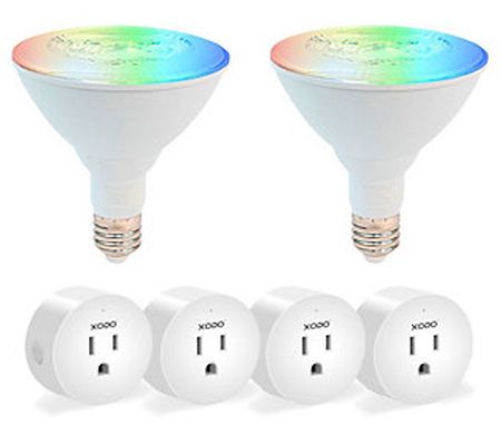 XODO Smart Home WiFi Bundle, 2 Smart Bulbs & 4 Outlets LB2-WP1