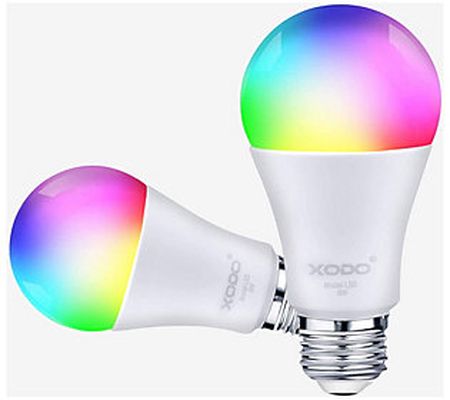 XODO Smart LED Light Bulb 2-Pack Change Color V ia Wi-Fi E26 9W