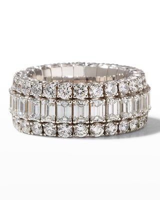 Xpandable 18k White Gold Emerald-Cut Diamond Ring, Size 6 - 8.25