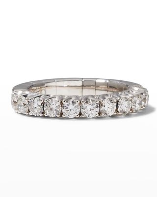Xpandable 18k White Gold Half-Set Diamond Ring, Size 6.5 - 9.75