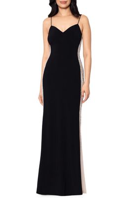 Xscape Rhinestone Embellished Gown in Black