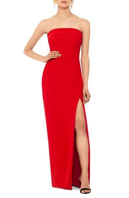 Xscape Strapless Evening Gown in Crimson