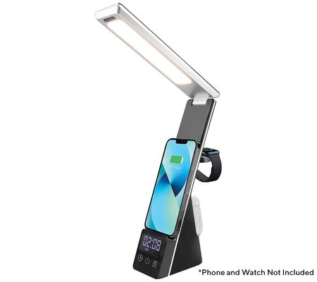 Xtreme 5-in-1 LED Desk Lamp with Alarm & Wireless Charge