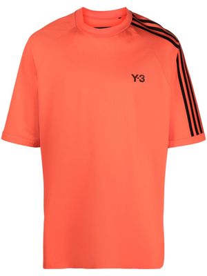Y-3 3-stripe print T-shirt - Orange