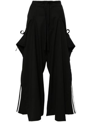 Y-3 3-stripes wide-leg trousers - Black