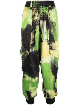 Y-3 abstract-print cargo track pants - Black