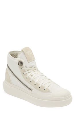 Y-3 Ajatu Court High Top Sneaker in Off White/white/white