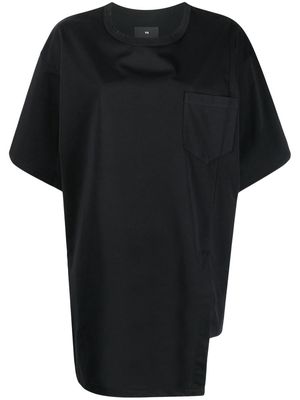 Y-3 asymmetric cotton-blend T-shirt - Black