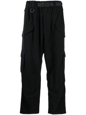 Y-3 belted cargo trousers - Black