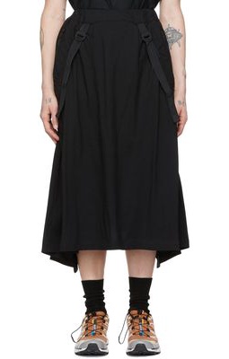 Y-3 Black Cotton Midi Skirt