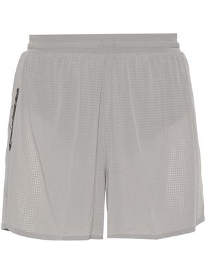 Y-3 checked running shorts - Grey