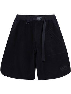 Y-3 contrast-panel wide-leg shorts - Black
