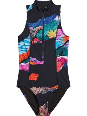 Y-3 coral print swimsuit - Black