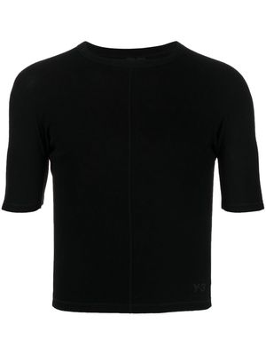 Y-3 crew-neck organic cotton T-shirt - Black