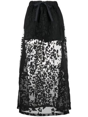 Y-3 devoré-effect semi-sheer skirt - Black