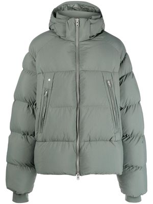 Y-3 down-filled hooded puffer jacket - Green