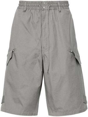 Y-3 drawstring cotton cargo shorts - Grey