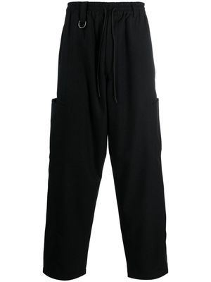 Y-3 drawstring cotton track pants - Black
