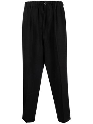 Y-3 drawstring-waist straight-leg trousers - Black