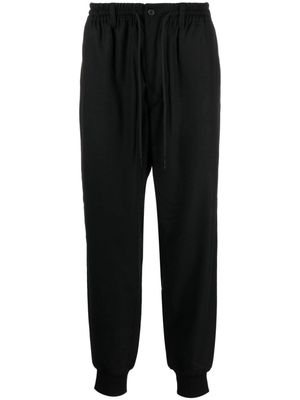 Y-3 drawstring-waist tapered-leg trousers - Black