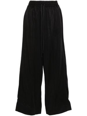 Y-3 drawstring-waist wide-leg trousers - Black