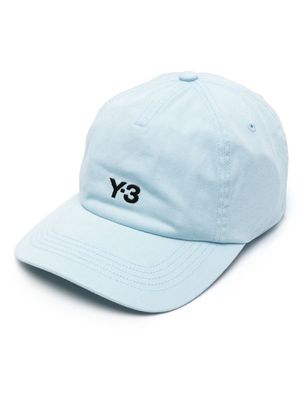 Y-3 embroidered-logo cotton baseball cap - Blue