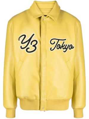 Y-3 faux-leather bomber jacket - Yellow