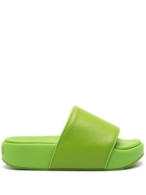 Y-3 flatform square-toe slides - Green