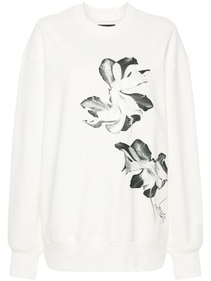 Y-3 floral-print jersey sweatshirt - Neutrals