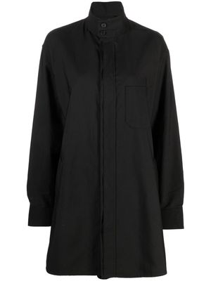 Y-3 funnel neck button-front coat - Black