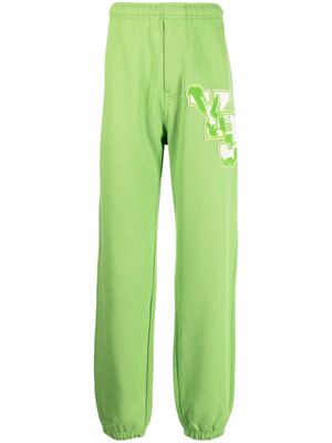 Y-3 GFX FT logo-patch cotton track pants - Green
