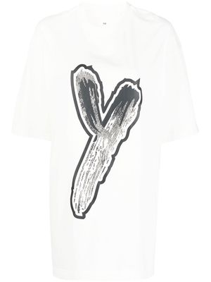 Y-3 Graphic logo-print crew neck T-shirt - White