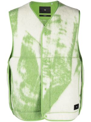Y-3 graphic-print felted vest - White
