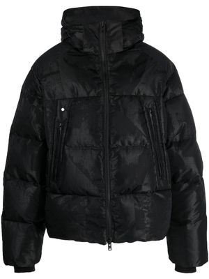 Y-3 graphic-print hooded puffer jacket - Black