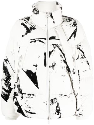 Y-3 graphic-print puffer jacket - Neutrals