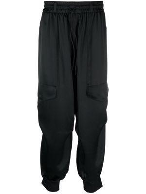 Y-3 high-shine tapered cargo trousers - Black