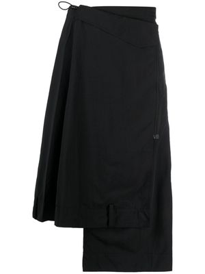 Y-3 high-waisted asymmetric-hem skirt - Black
