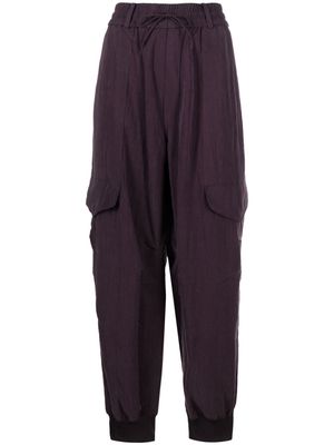 Y-3 high-waisted cargo track-pants - Purple