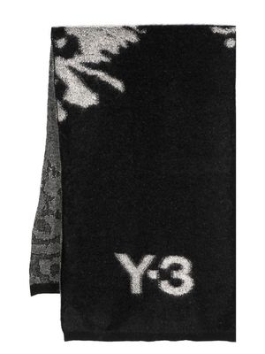 Y-3 intarsia knit logo scarf - Black