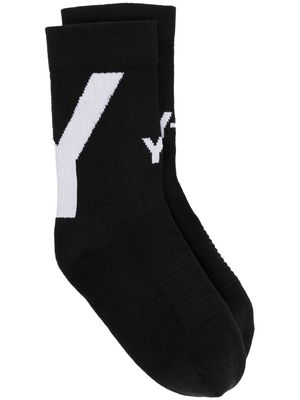 Y-3 intarsia-knit logo socks - Black