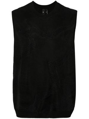 Y-3 intarsia-knit sleeveless jumper - Black