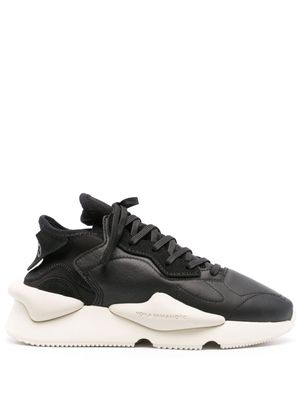 Y-3 Kaiwa chunky leather sneakers - Black